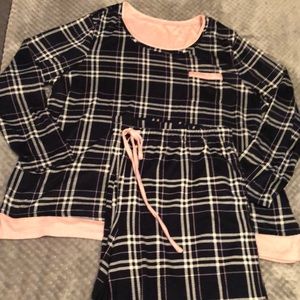 Cuddlduds ladies XL plaid pajama set